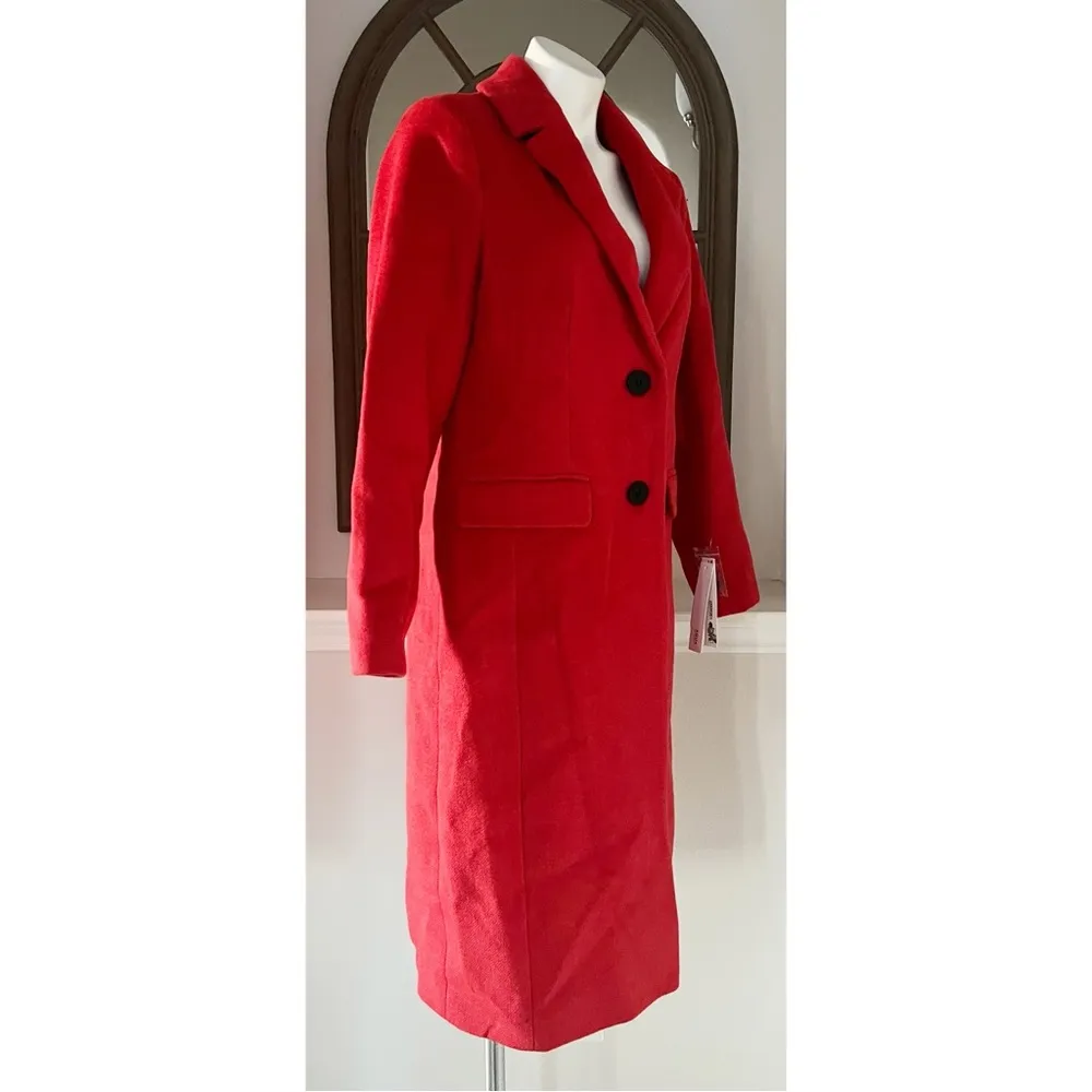 Bloomingdale’s  Two Button Long Coat in Red, Size S, New w/Tag $178 - Image 7