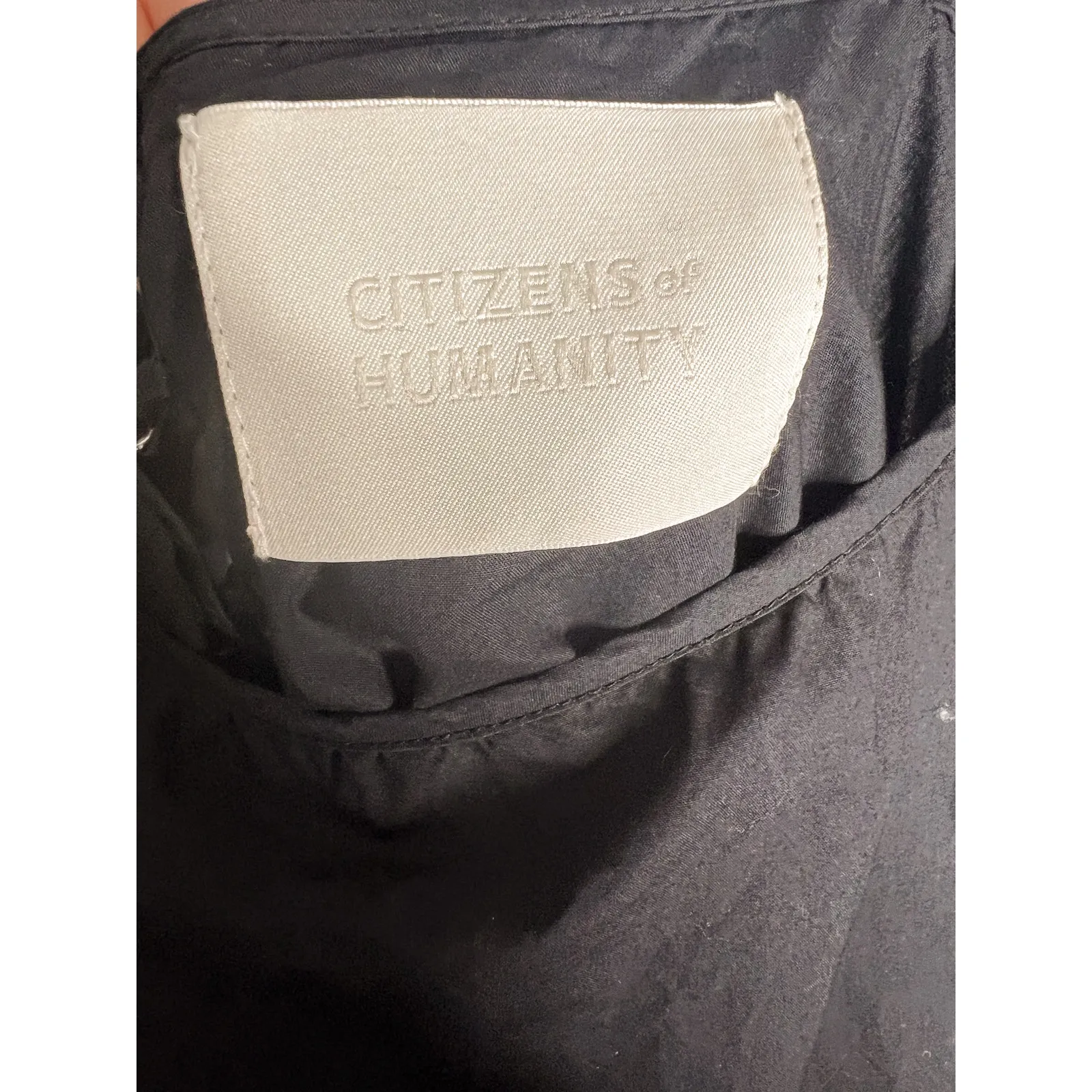 Citizens of Humanity Ari Midi‎ Dress Size XS in Black Cotton Drop Waist Loose - Image 9