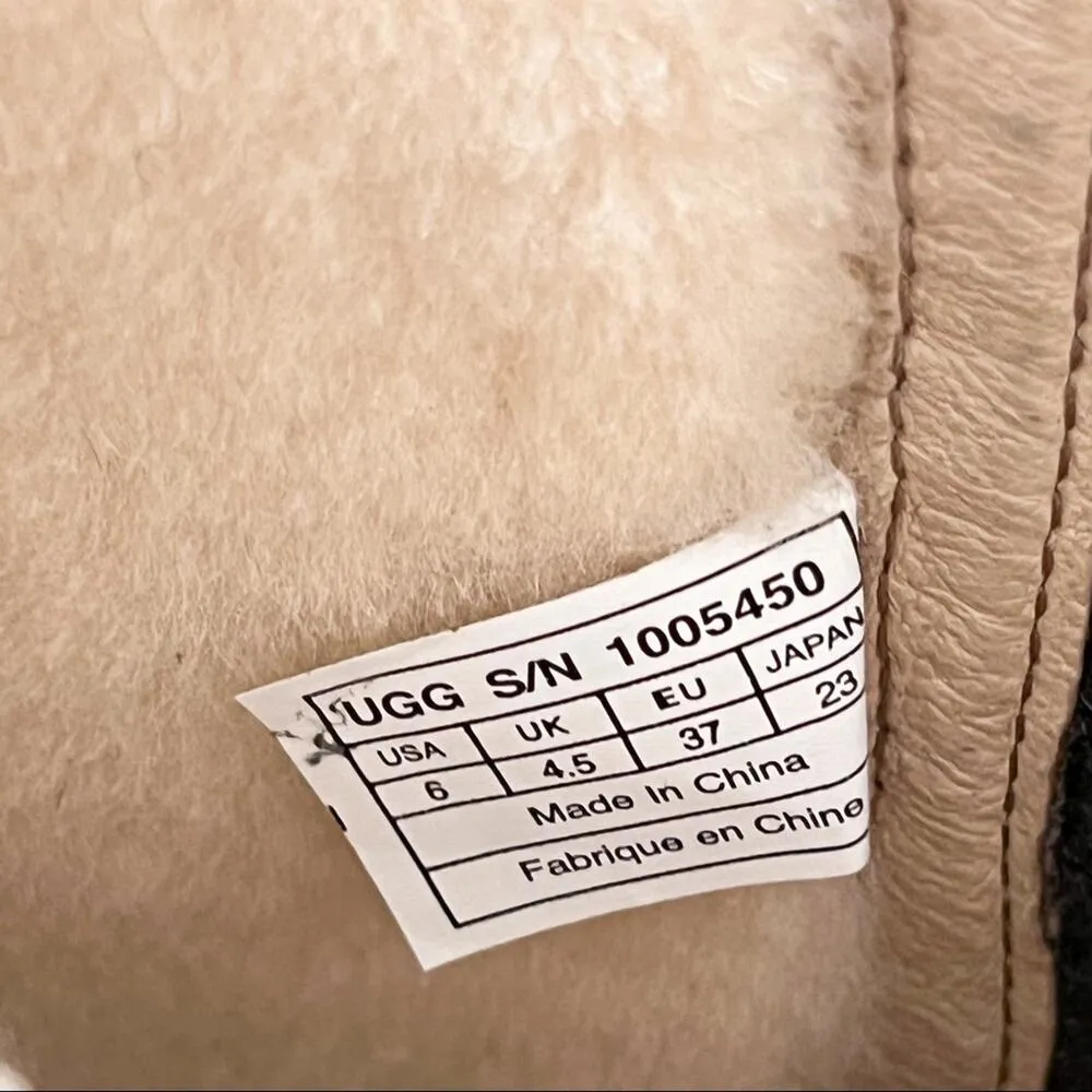 UGG Rosen Black Shearling Lined Tall Leather Winter Boots Women’s 6 - Image 11