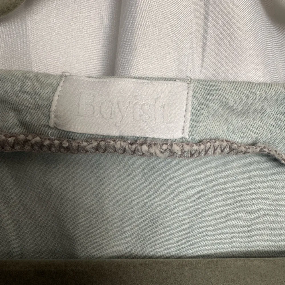 Boyish Light Blue Button-Front Mini Dress Size Medium - Image 2