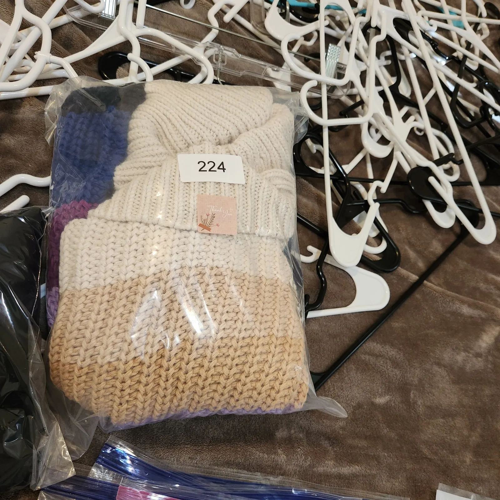 Aerie Mock Neck Multicolor Cozy Chunky Knit Double-Zip Cardigan Sweater Medium - Image 10