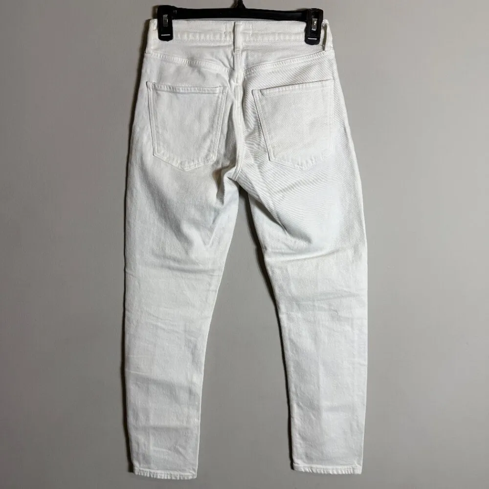 Agolde Toni Mid Rise Straight Leg Denim Jeans Women's 25 Radiate White Stretch - Image 8