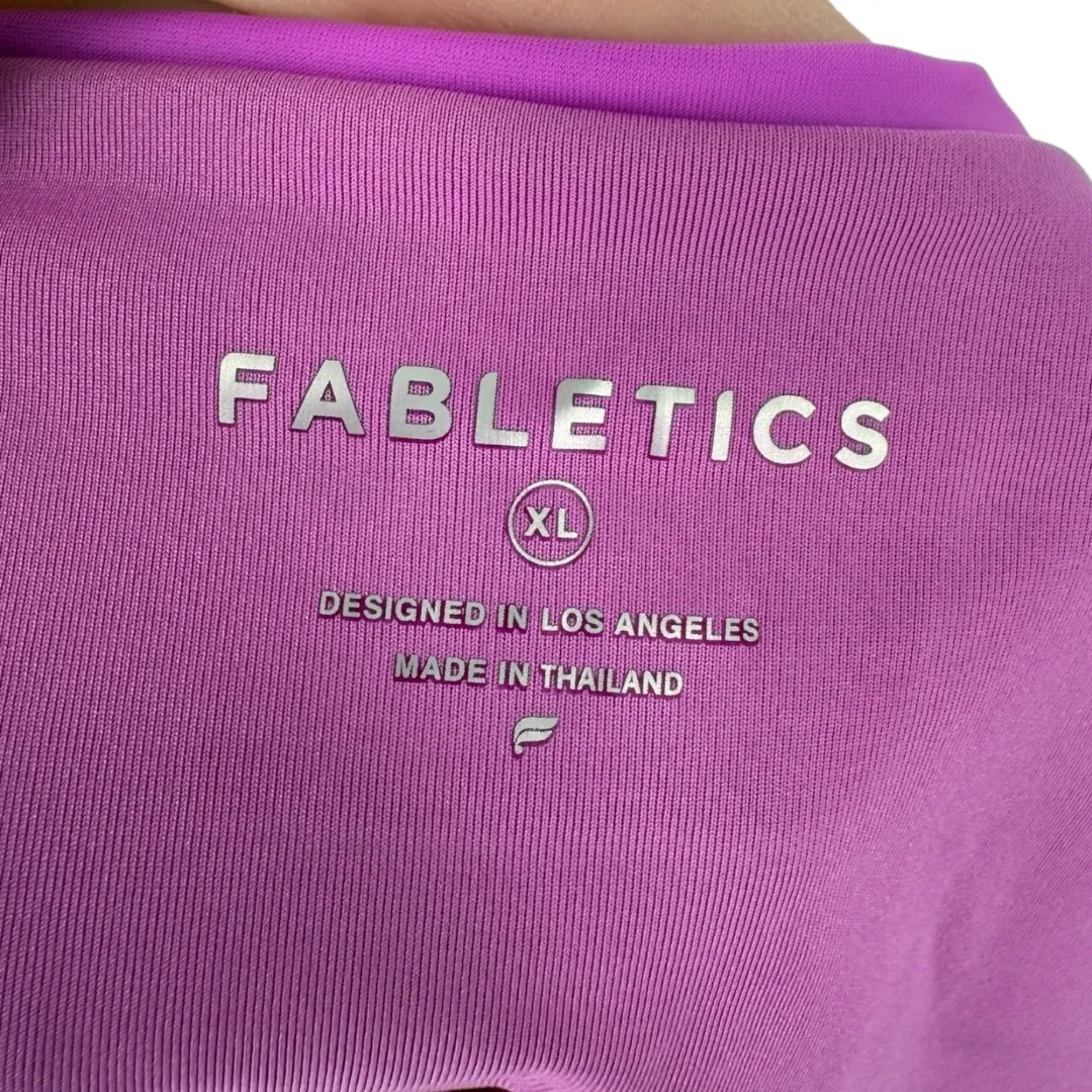 NWOT Fabletics Plunge Bikini Set Top Bottom High Waist Swimsuit Fuchsia Size XL - Image 6