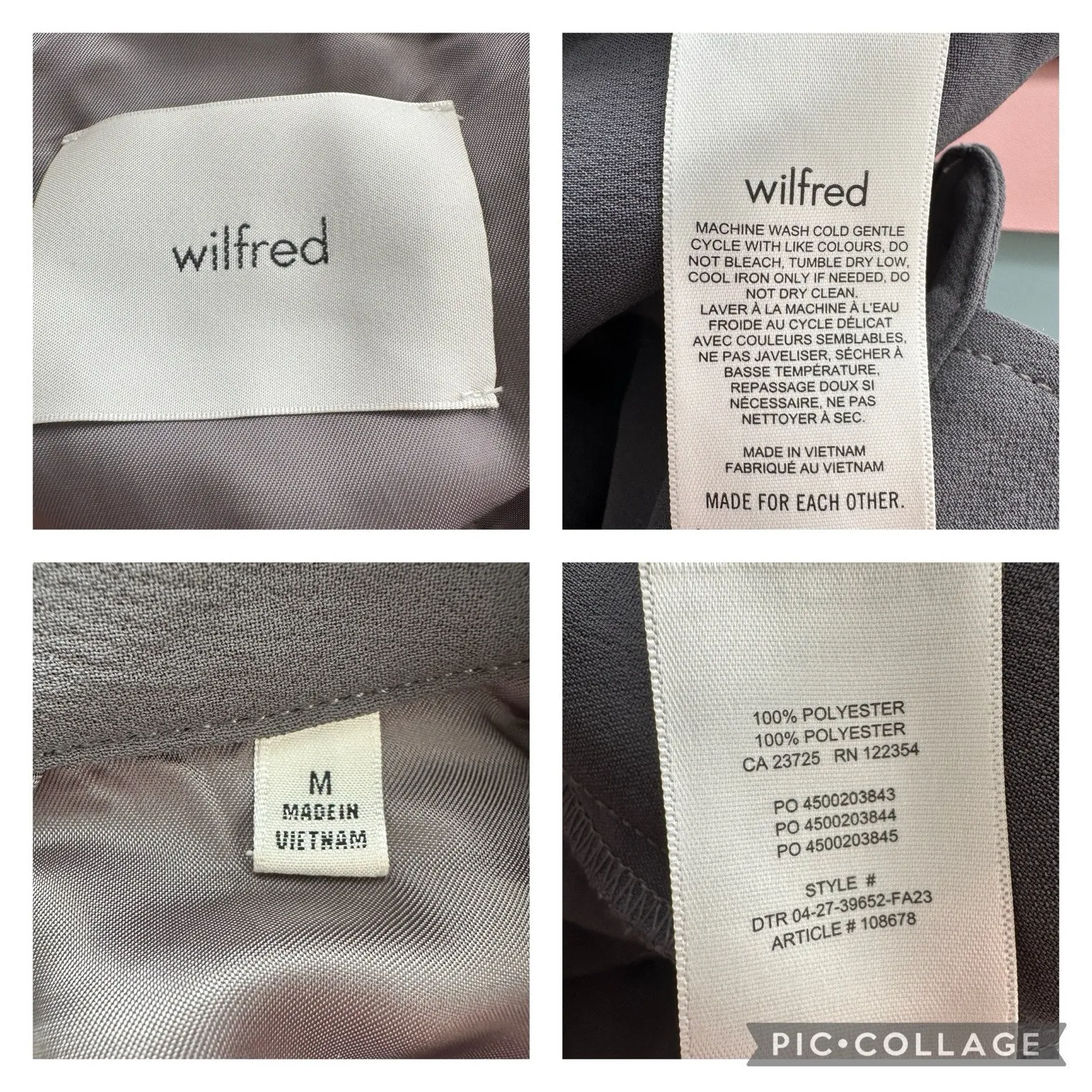 Aritzia Wilfred Utility Broiler Jumpsuit Gray Button Pockets Crepe Size Medium - Image 12