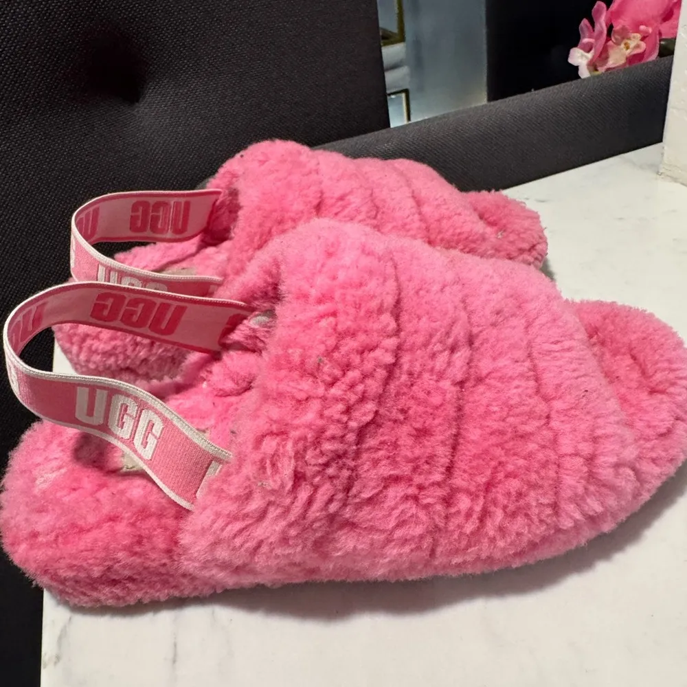 UGG Pink Plush slippers - Image 5
