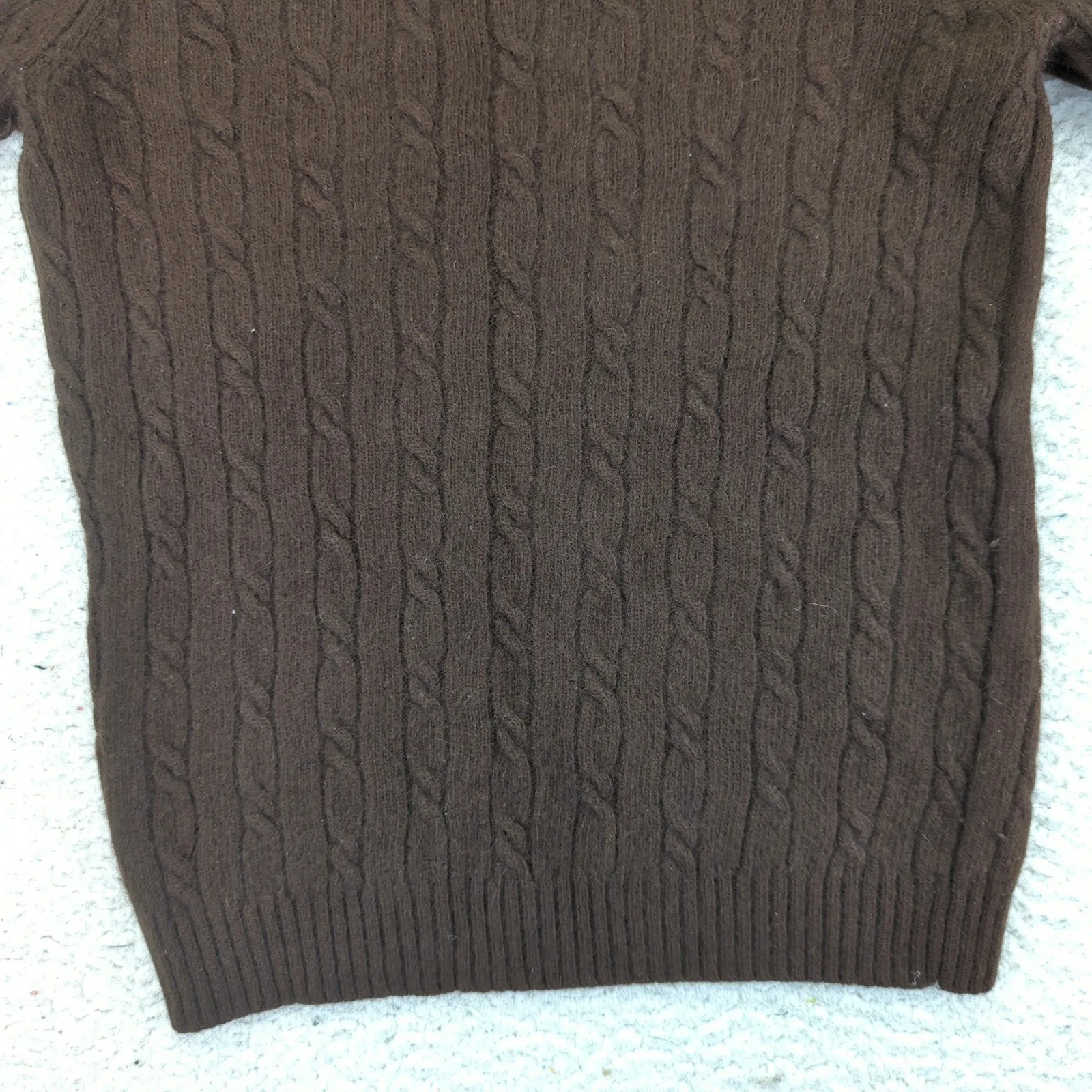 Y2K J Crew Cable Knit Merino Wool Blend Sweater Womens Medium Academia Crewneck - Image 6