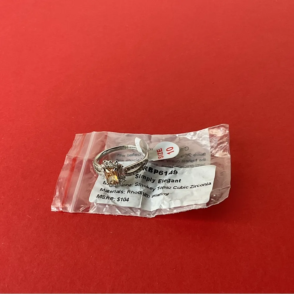 Bomb Party RBP6149 “Simply Elegant” Cubic Zirconia on Rhodium Size 10 Ring NWT - Image 5