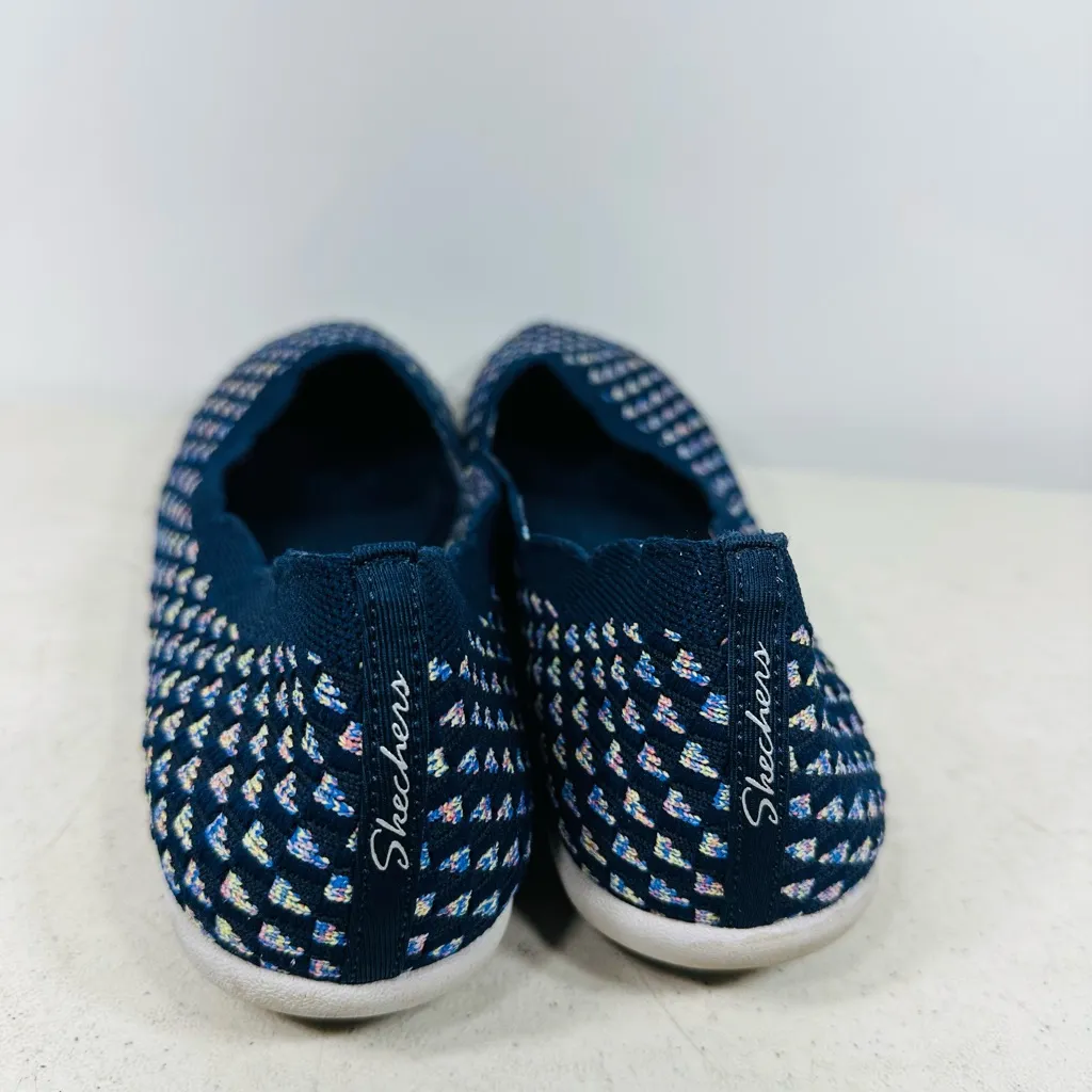 Skechers Womens Sz 10 Cleo Sport Confetti Sky Comfort Flat Shoes Navy - Image 5