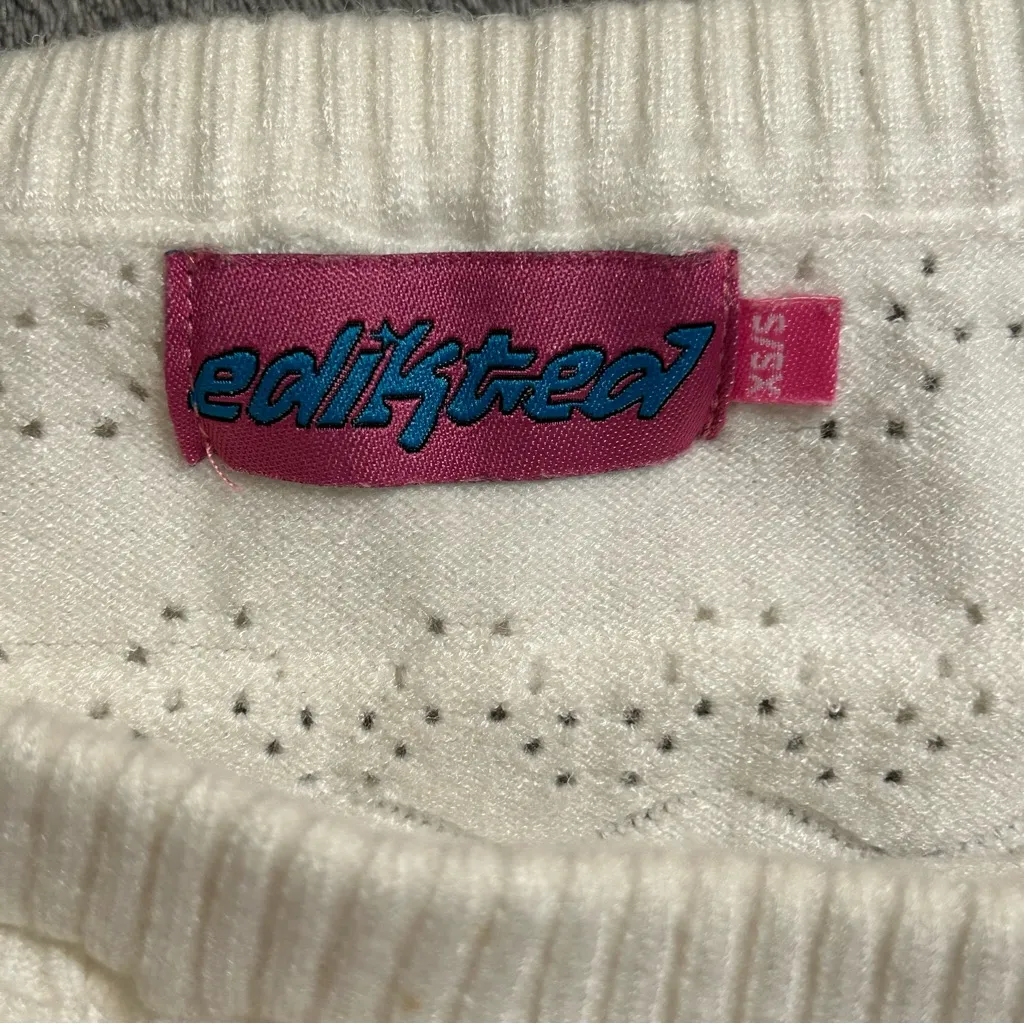 Edikted Robin Neutral Cream Ruffle Knit Romper Women’s Size XS/S - Image 12