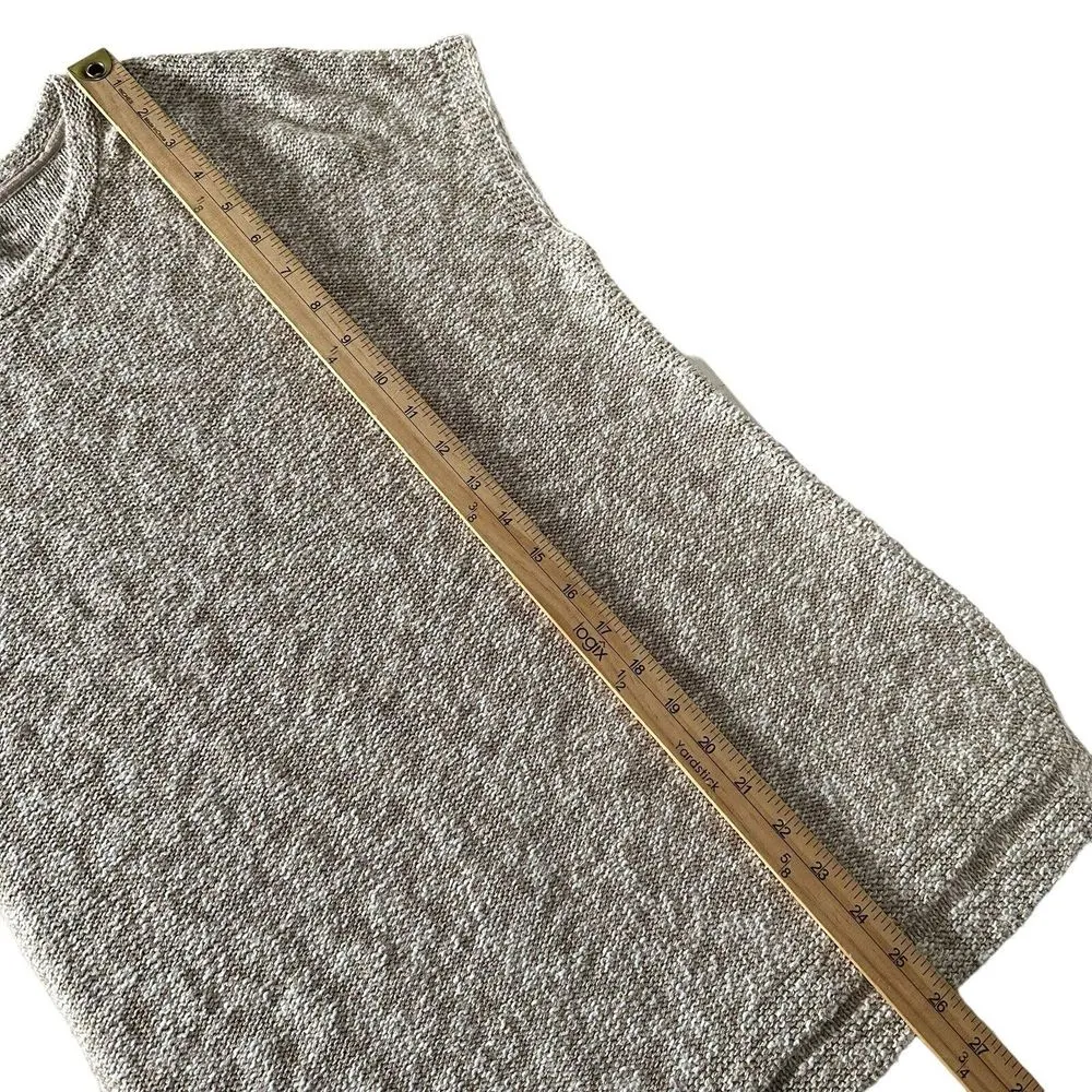 J Jill Cap Sleeve Neutral Knit Top Size S Minimalist BOHO Quiet Luxury Old Money White - Image 13