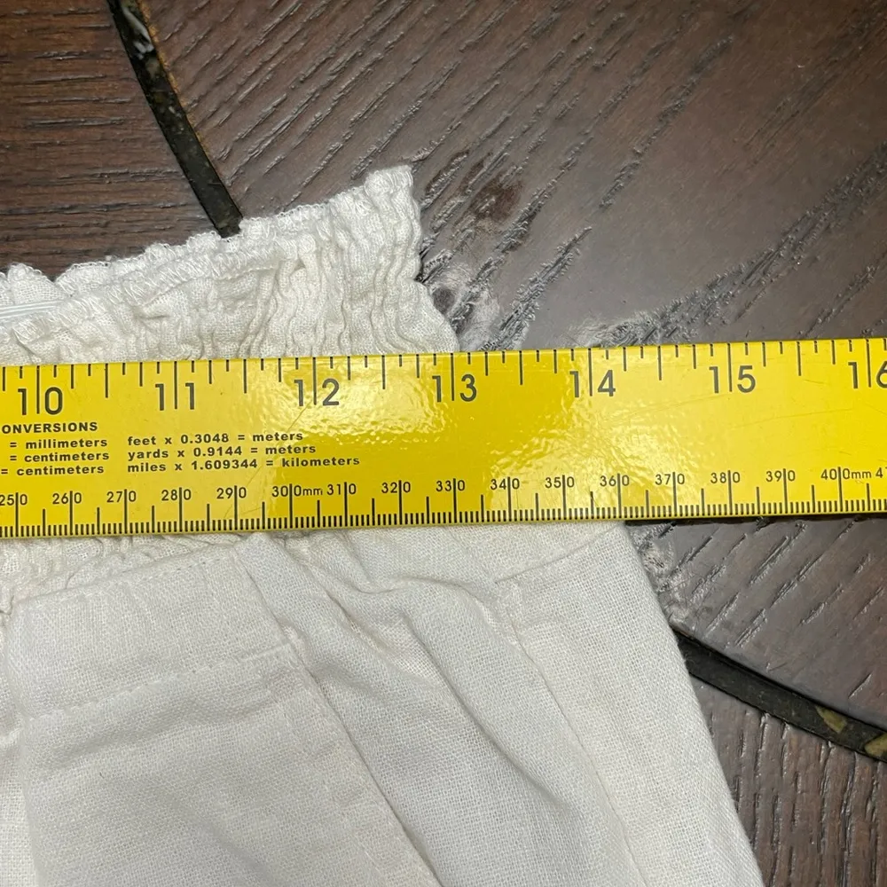 Love Tree Elegant White wide leg drawstring beach pants size L - Image 6