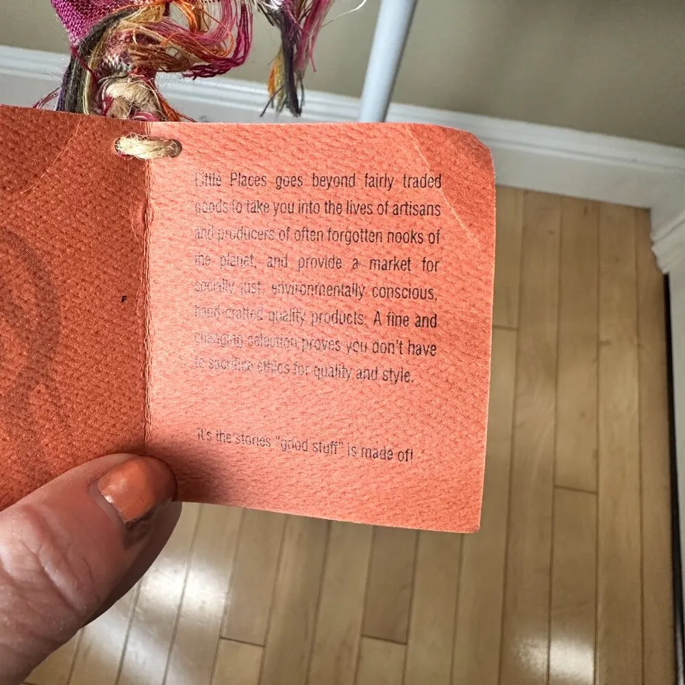 NWT LITTLE PLACES Fair Trade Striped Festival Scarf with Fringe Pink - Image 5