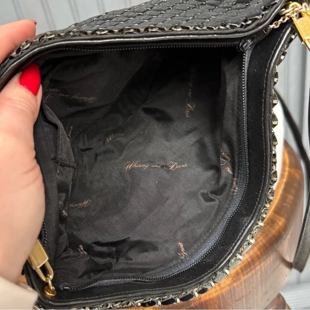 Vintage Whiting & Davis Black Metal Mesh Pouch Crossbody Shoulder Bag Evening - Image 8