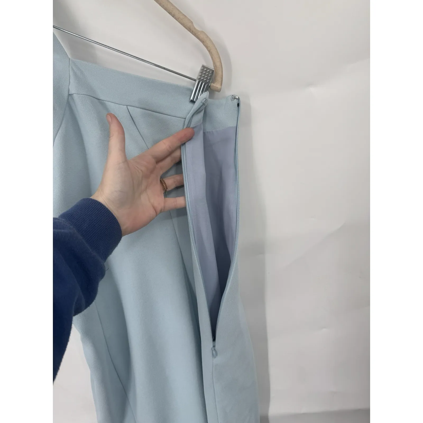 NBD Revolve Evan One Shoulder Maxi Gown Dress Women Small Light Blue Elegant - Image 8