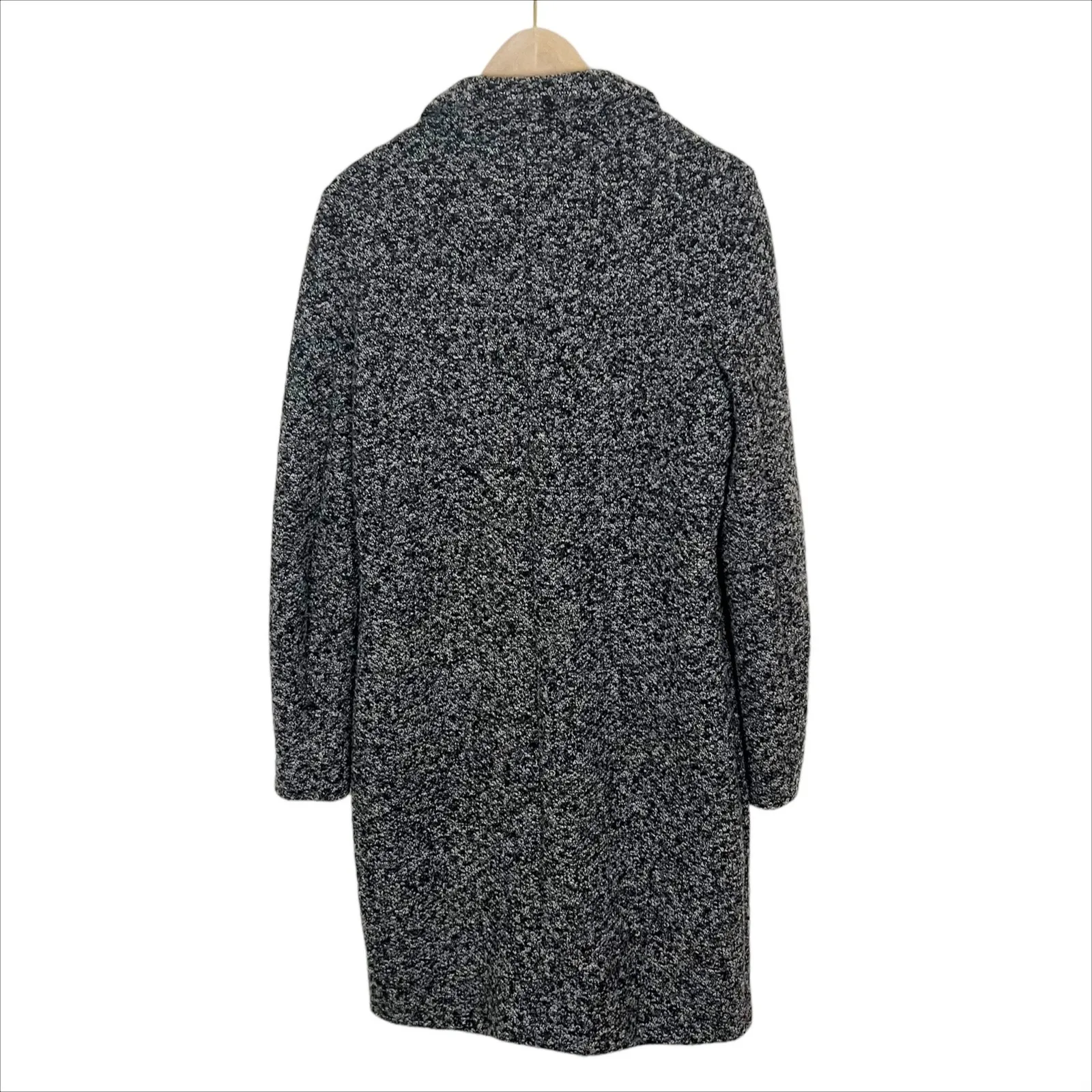 Jacqueline De Yong Gray & Black Marled Knit Button Front Coat Size XS - Image 2
