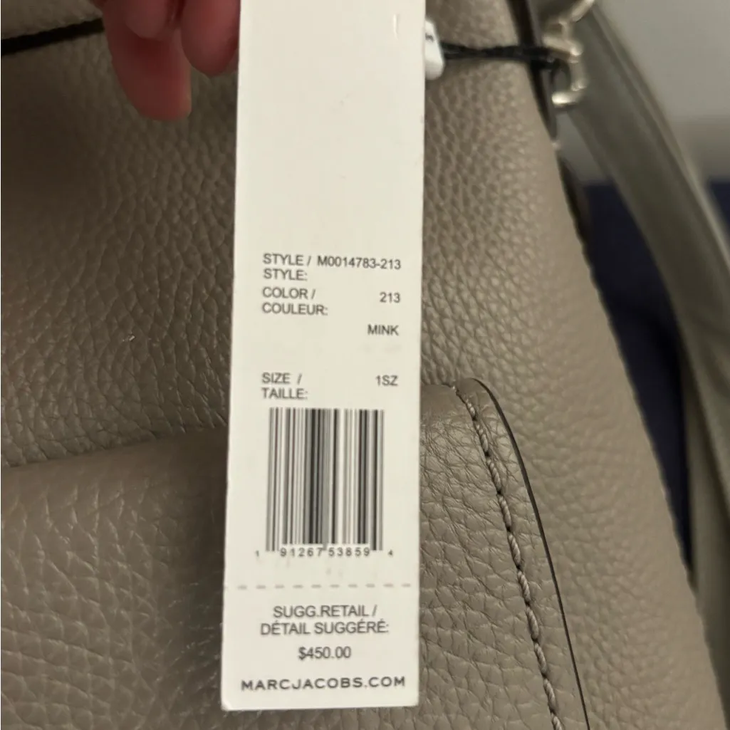 New Marc Jacobs Lock That Leather Messenger Bag Light Gray - Image 5