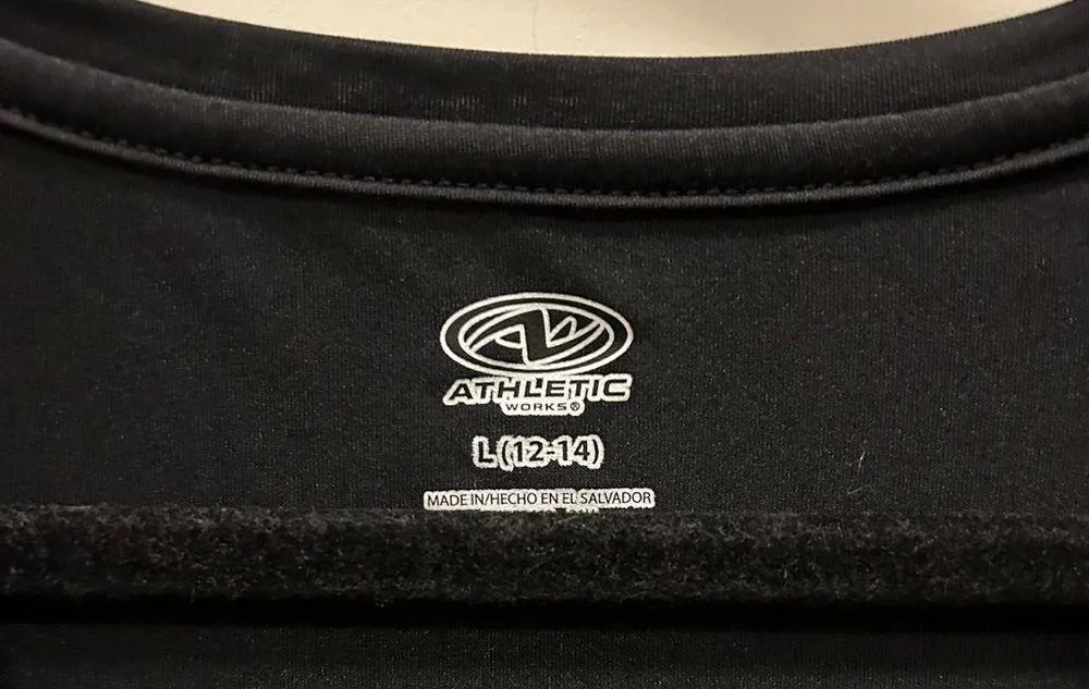 Athletic Works Black Slinky Work Out Tee - size L - Image 2