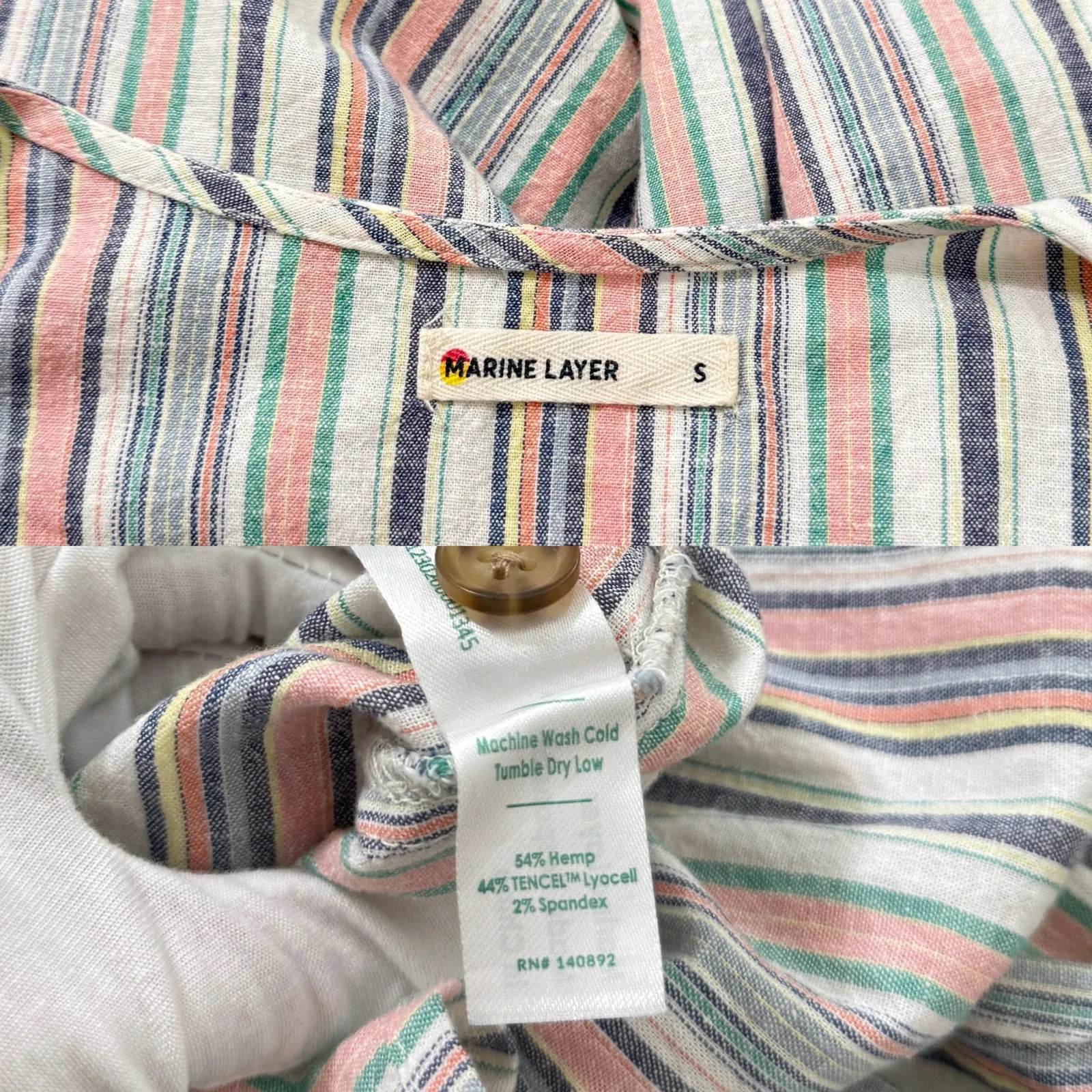 Marine Layer Camila Stripe Hemp Blend Midi Dress In White Multi Stripe size S - Image 3