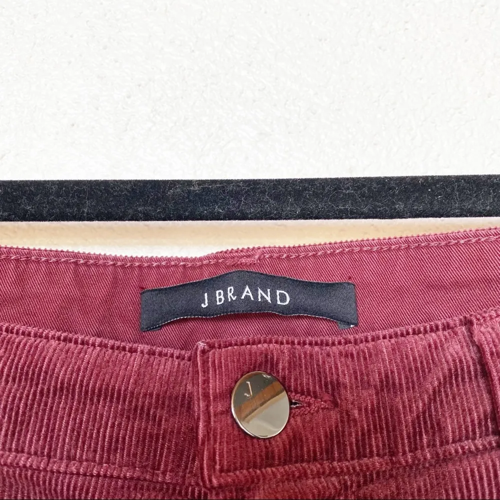 J Brand Oxblood Corduroy Selena Bootcut Cropped Pants Size 27 - Image 5