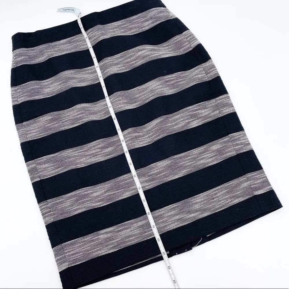 NEW J. Crew The Pencil Skirt Black & White Striped Jacquard Style E6646 Size 00 - Image 7