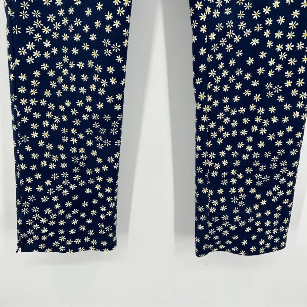 BODEN Navy Blue Daisy Floral Print Richmond Ankle Trouser Chino Pants Size 12 - Image 6
