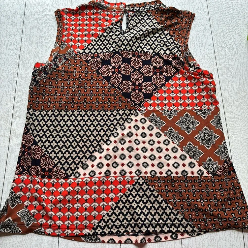 Tommy Hilfiger Multicolor Multipattern  Patchwork Blouse Size XL - Image 8