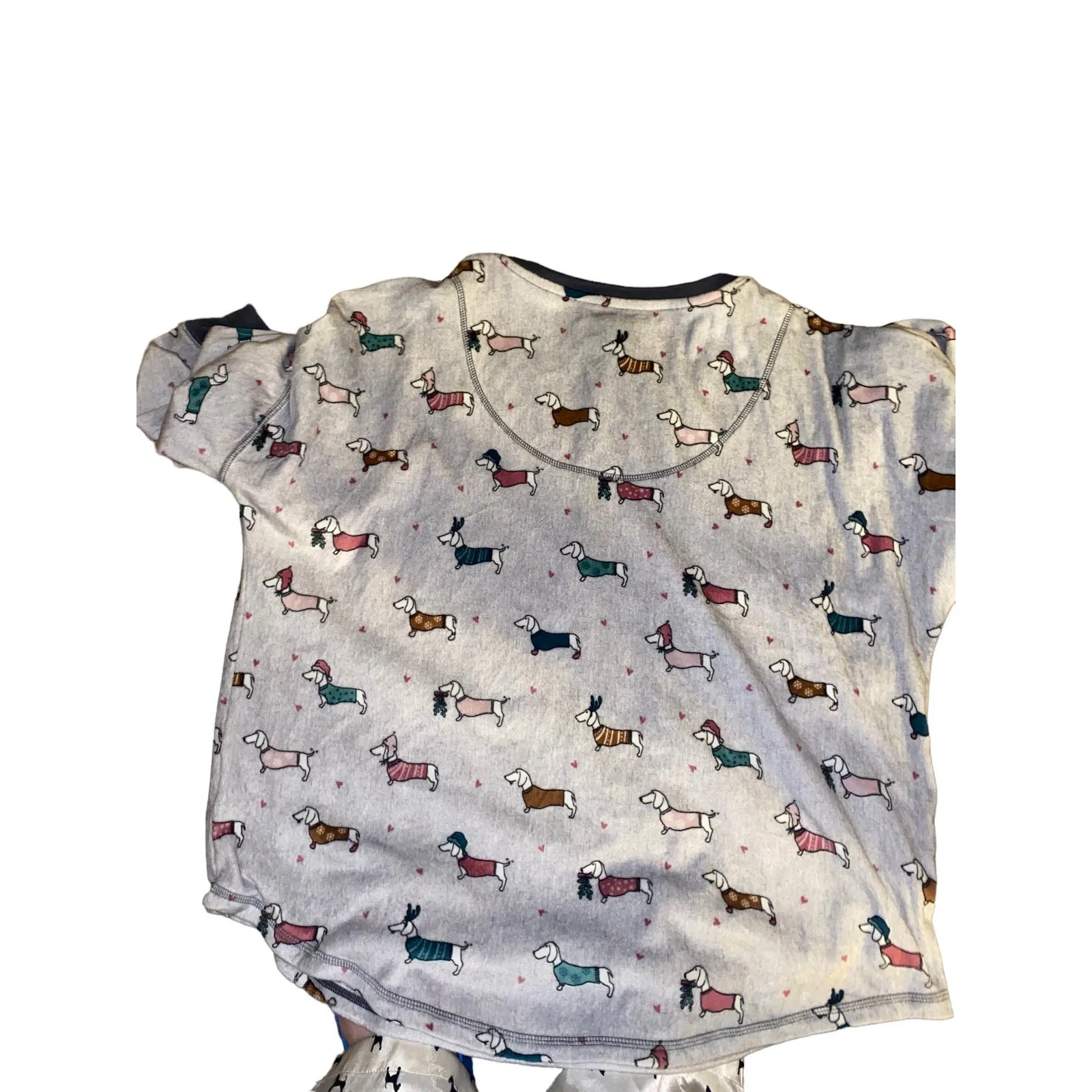dachshund Christmas themed pajama top XL - Image 2