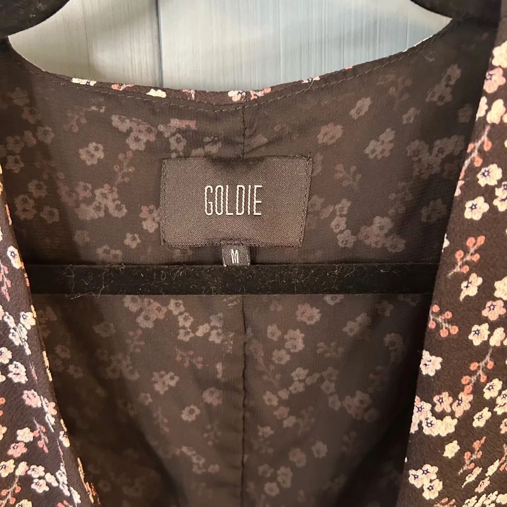 Goldie Black and Pink Floral Short Sleeve Dress | Size Medium - Image 2