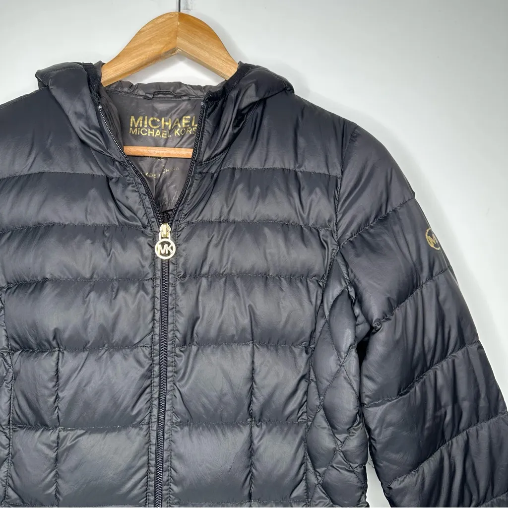 Michael Michael Kors Black Packable Quilted Down Filled Jacket Size Small - Image 4