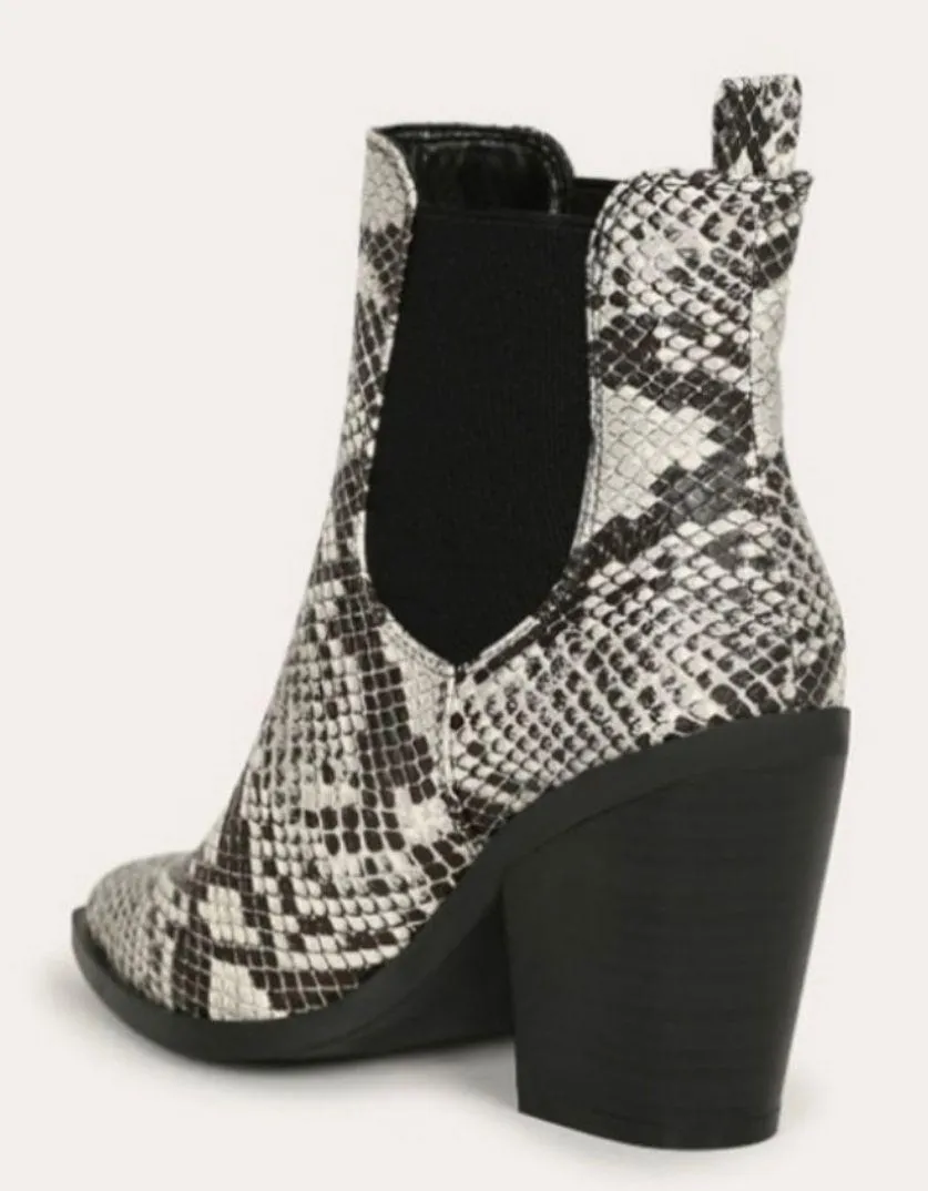 Snakeskin Slip On Ankle Bootie - Image 3