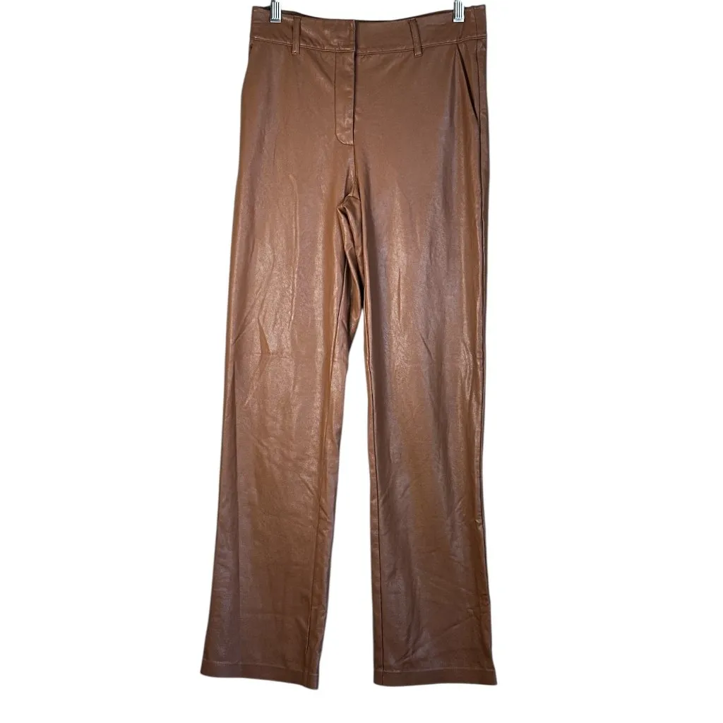 Commando Faux stretch-leather straight-leg pants in Camel Small Womens Vegan - Image 3