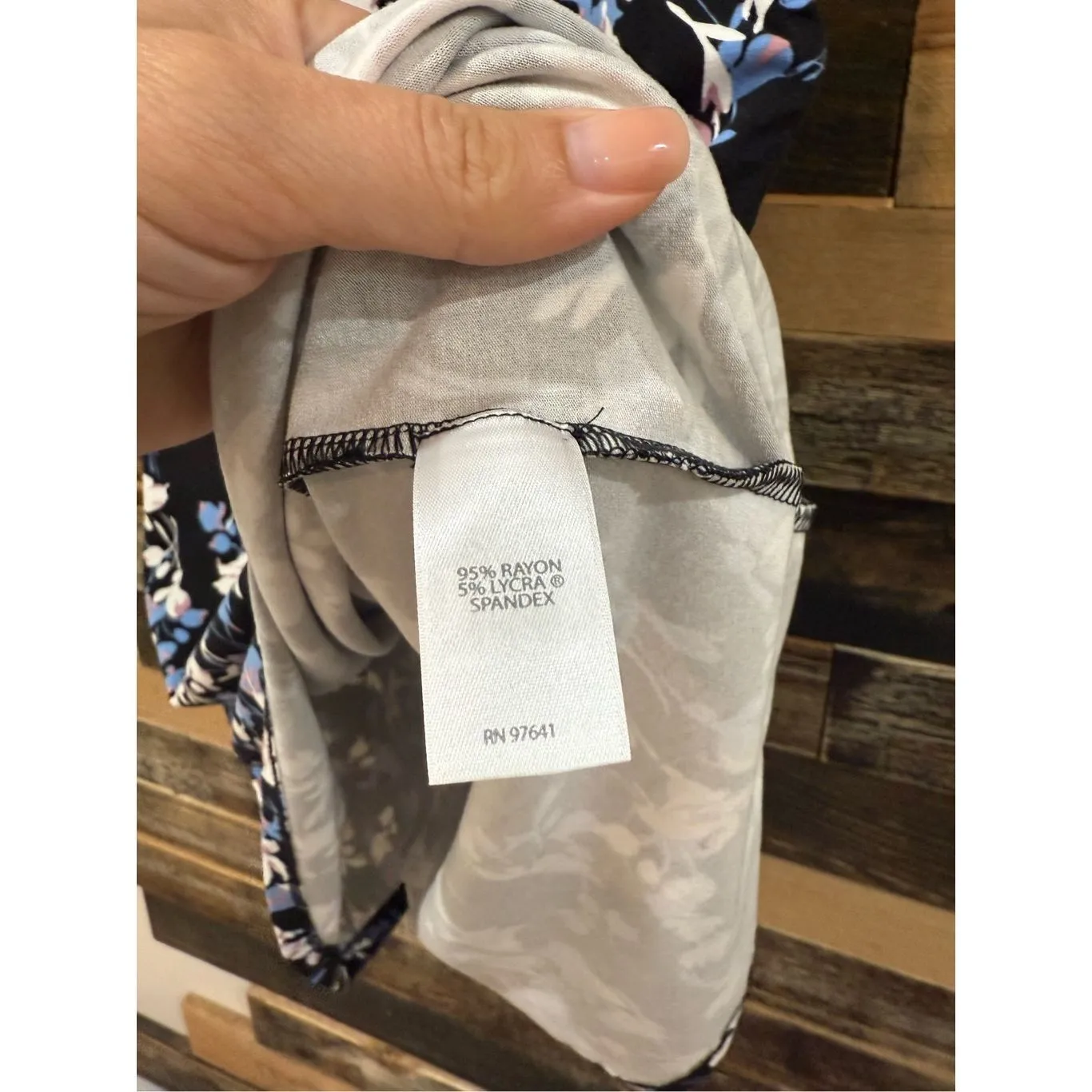 J Jill Wearever Black Floral Mini Stretch Short Sleeve Casual dress pockets Sz S - Image 5