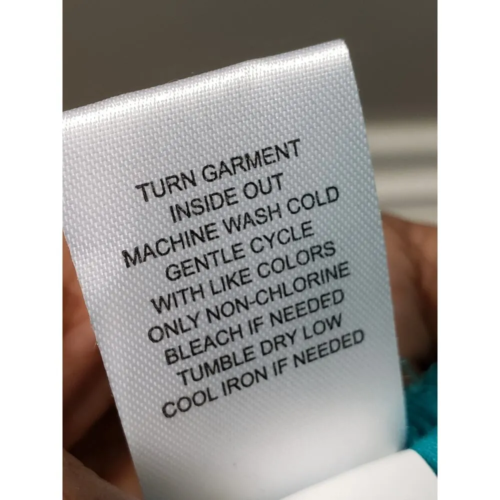 One World Top Blouse Women 3X Turquoise Blue Layered Lace Lined Rayon Scoop Neck - Image 7