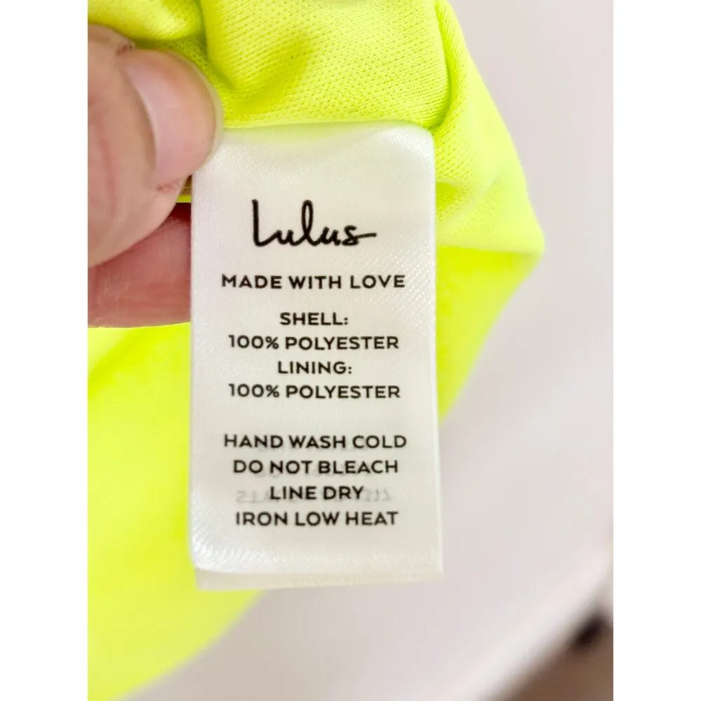 NWT Lulus Embellished Sequin Strapless Mini Dress Neon Yellow Women's L Green Size L - Image 6