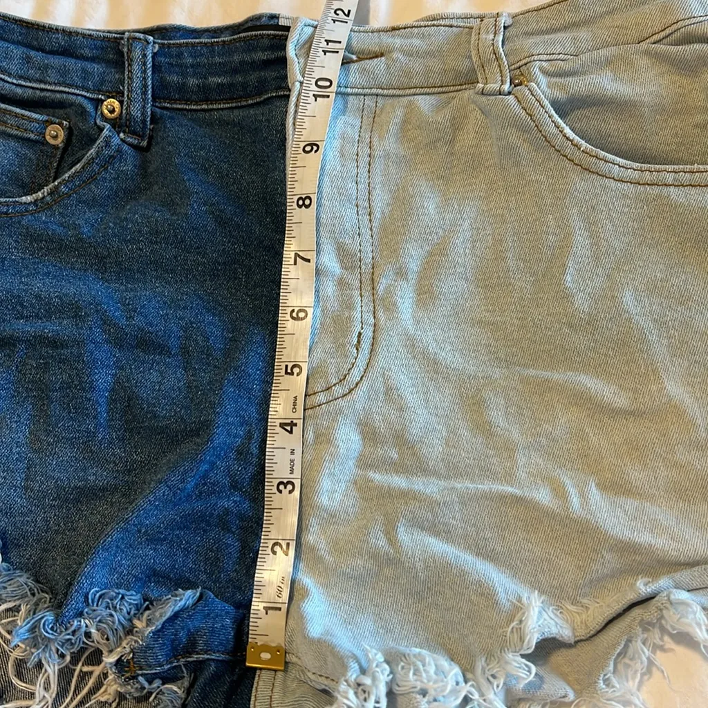 Akira Two Tone Cutoff High Waist Jean Shorts Size XL - Image 8