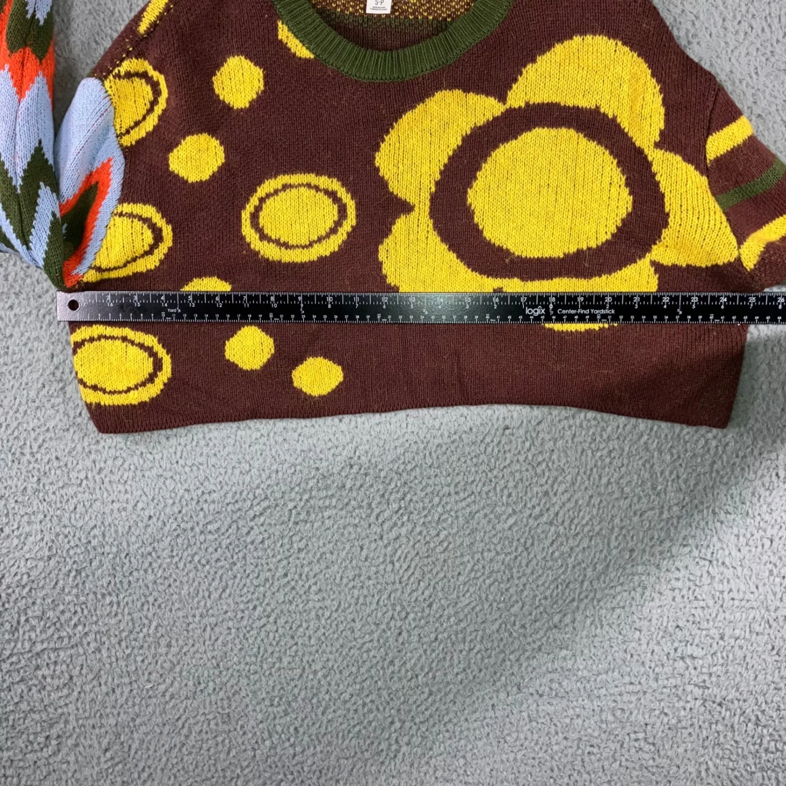 BDG Urban Outfitters Oversized Sweater Women Small Cropped Abstract Floral Daisy - Image 6