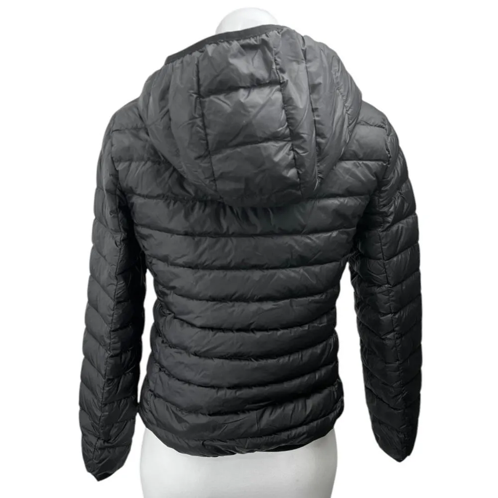 Vutolee Women's Black Zip Up Hoodie Hooded Duck Down Puffer Coat Jacket Size S - Image 2