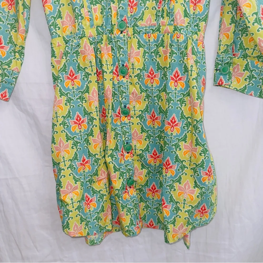 Matilda Jane Green Acres Floral Print Button Down Tunic Top Mini Dress size SM - Image 5