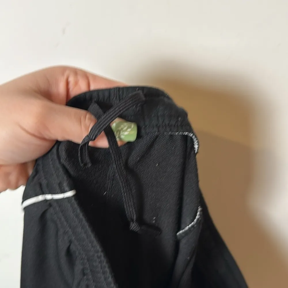 Nike Training Women Black White Stripe Tech Fleece Dri-Fit Zippered Ankle Pants - Image 8