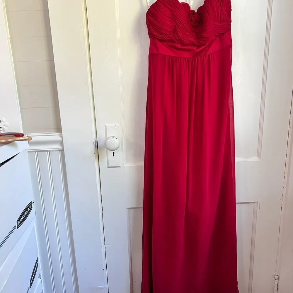 Anthropologue Phoebe Couture Red Silk Maxi Dress Prom Dress or Event Gown - Image 5