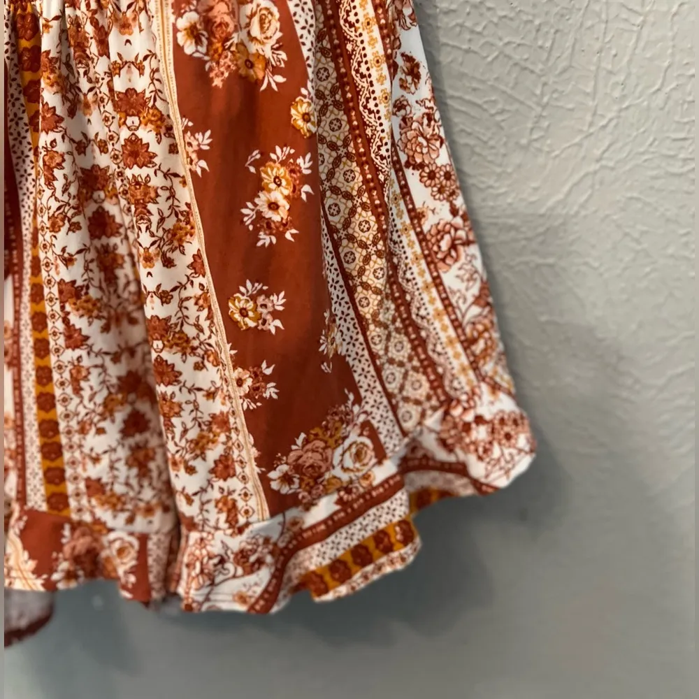 Rue 21 bohemian floral burnt orange romper - Image 7