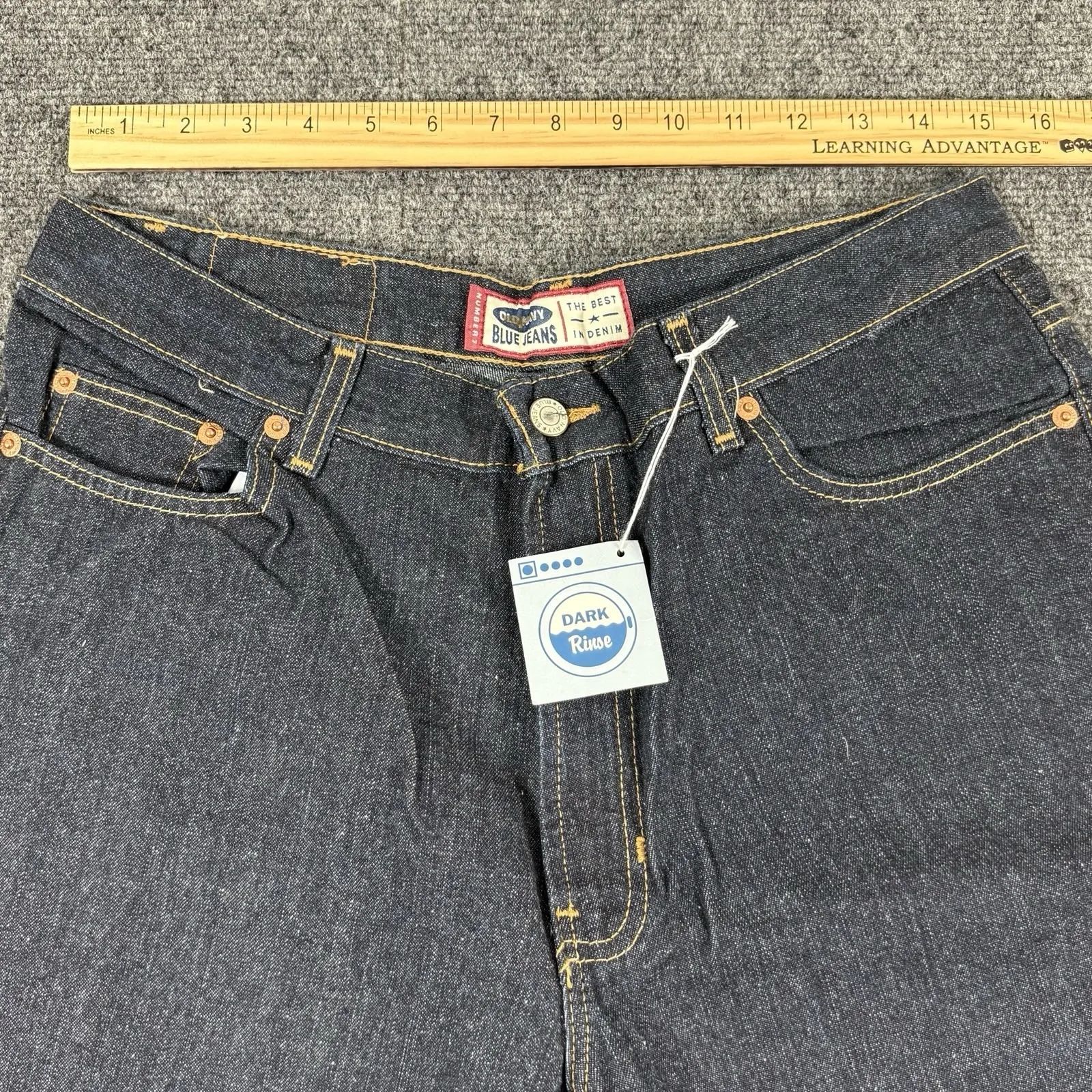 Vintage 90s Y2K Old Navy Jeans Women 14 Blue Relaxed Fit High Rise Mom No. 7 NEW - Image 10