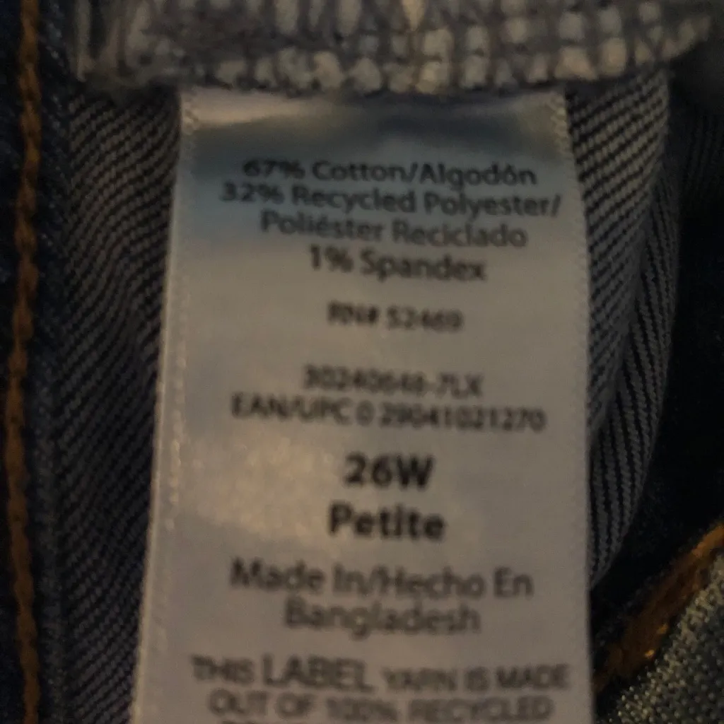 TERRA & SKY Womens Jeans Size 26W Petite High Rise Straight Leg Med Wash New - Image 7