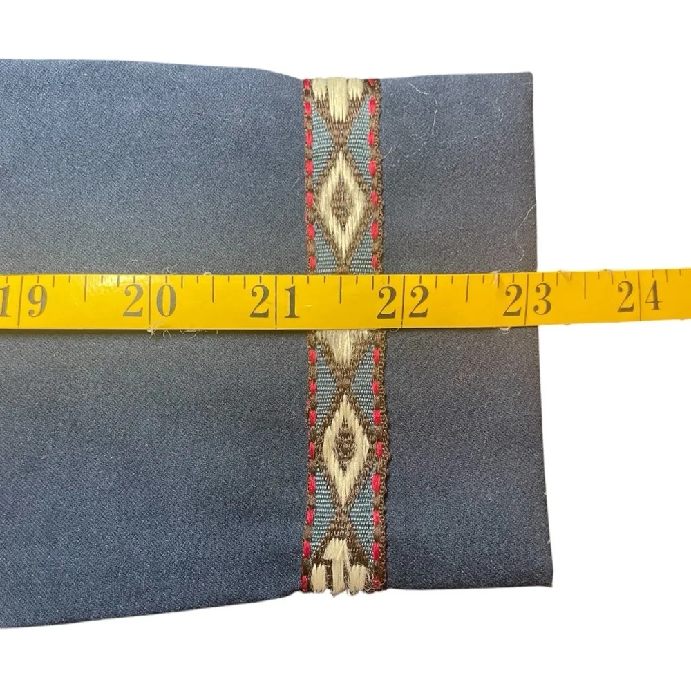 Flying Tomato Blue Faux Suede Southwestern Jacket Fringe Embroidered Small Aztec - Image 11