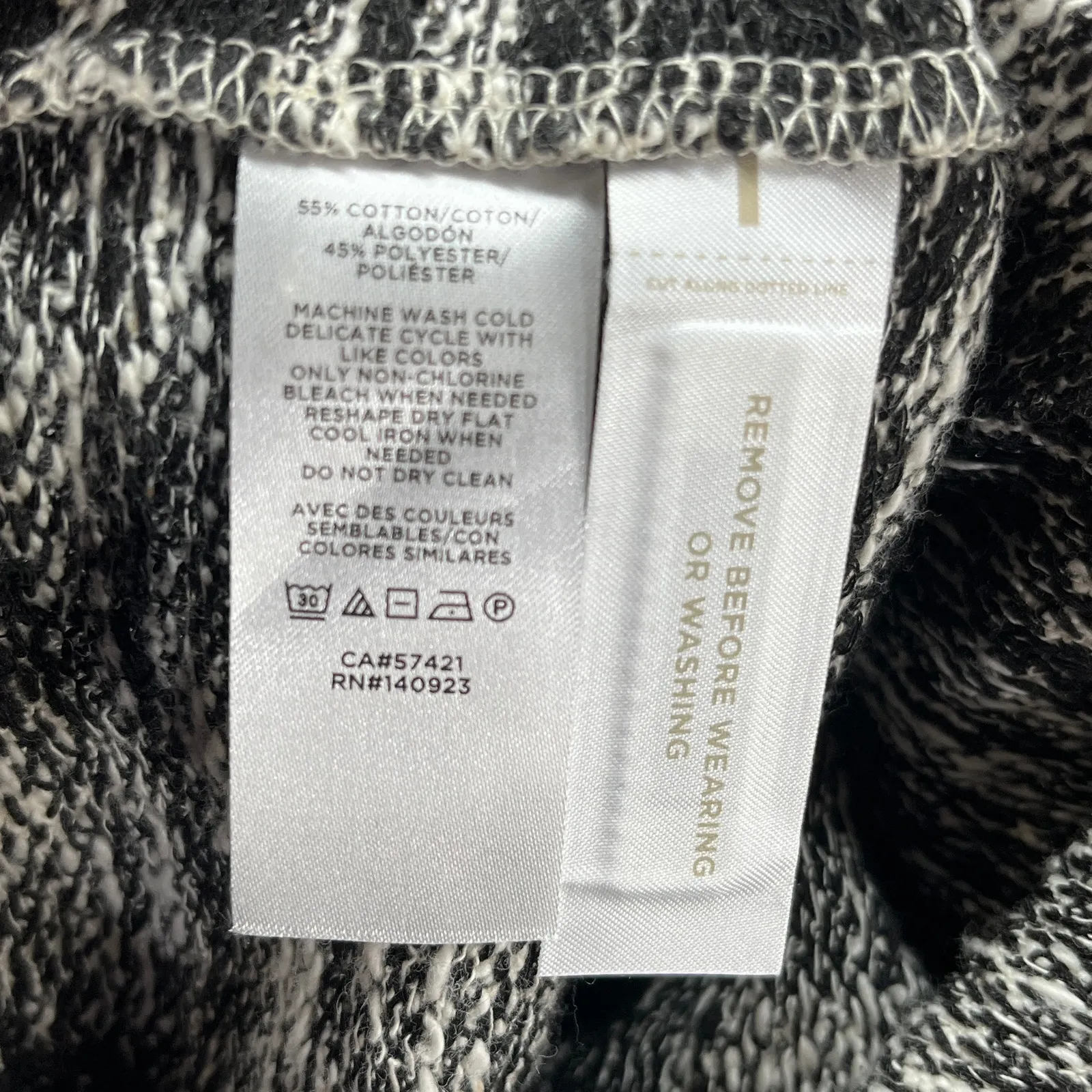 Lou & Grey Plaid Sweater Dress Academia Button Cardigan Women Black White L NWT - Image 4