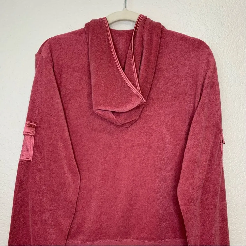 BCBG MaxAzria Red Velour Zip Up Women’s Jacket - Image 7