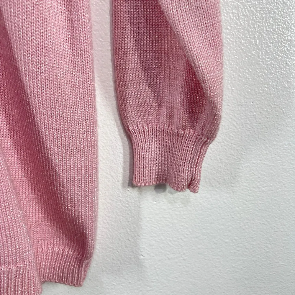 Vintage.Jaclyn Smith Embellished Sweater Mock Neck Pink Knit Pullover Size Small - Image 7