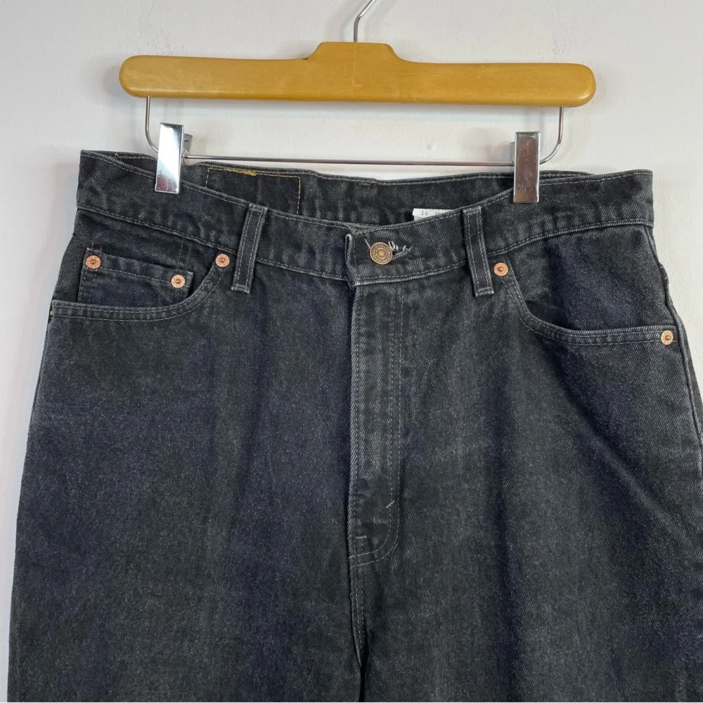 Vintage Levis 512 Slim Fit Tapered Leg Black High Waist Cotton Denim jeans 16 32 - Image 25