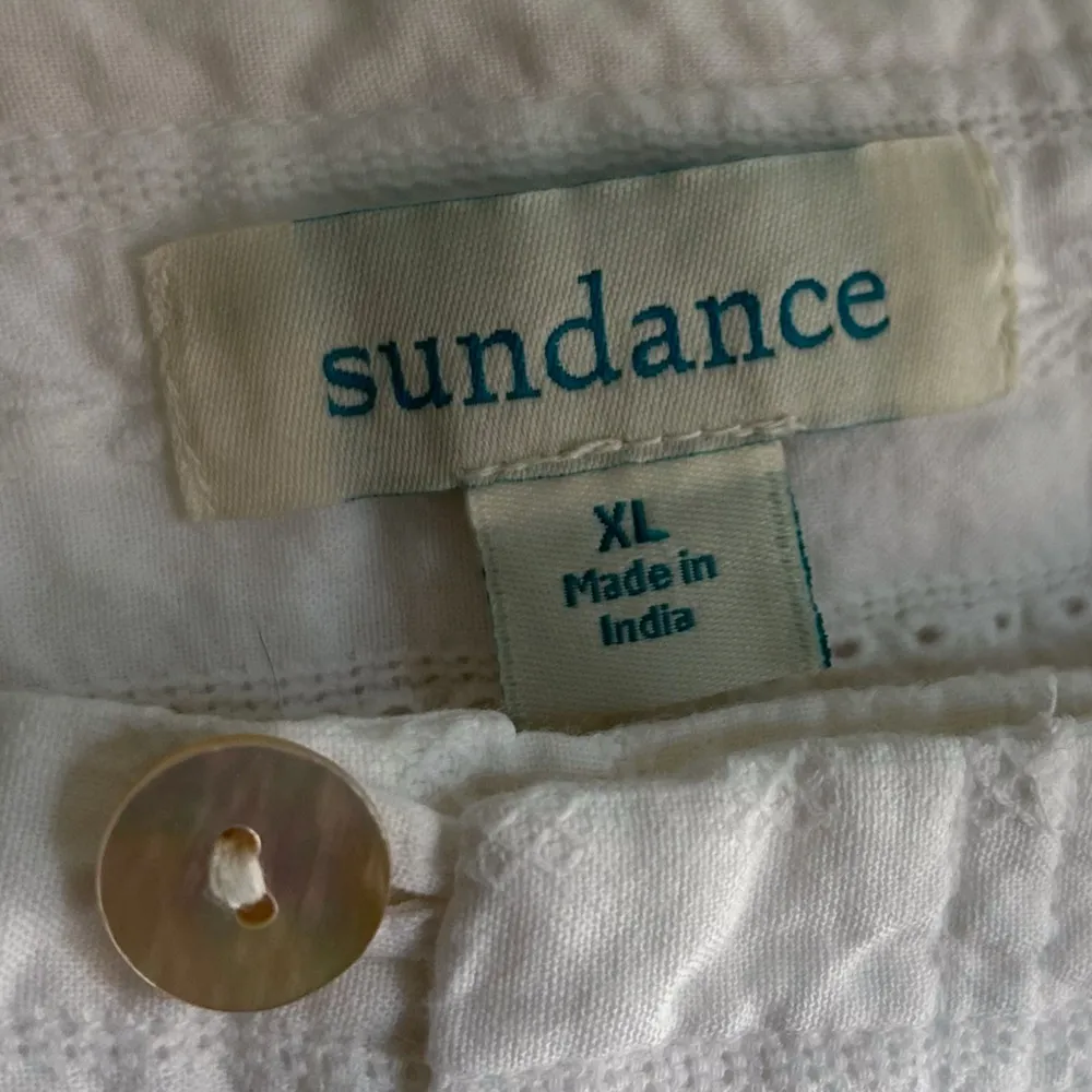 Sundance Gigi White Eyelet Wide Leg Pants XL Coastal Cotton - Image 9