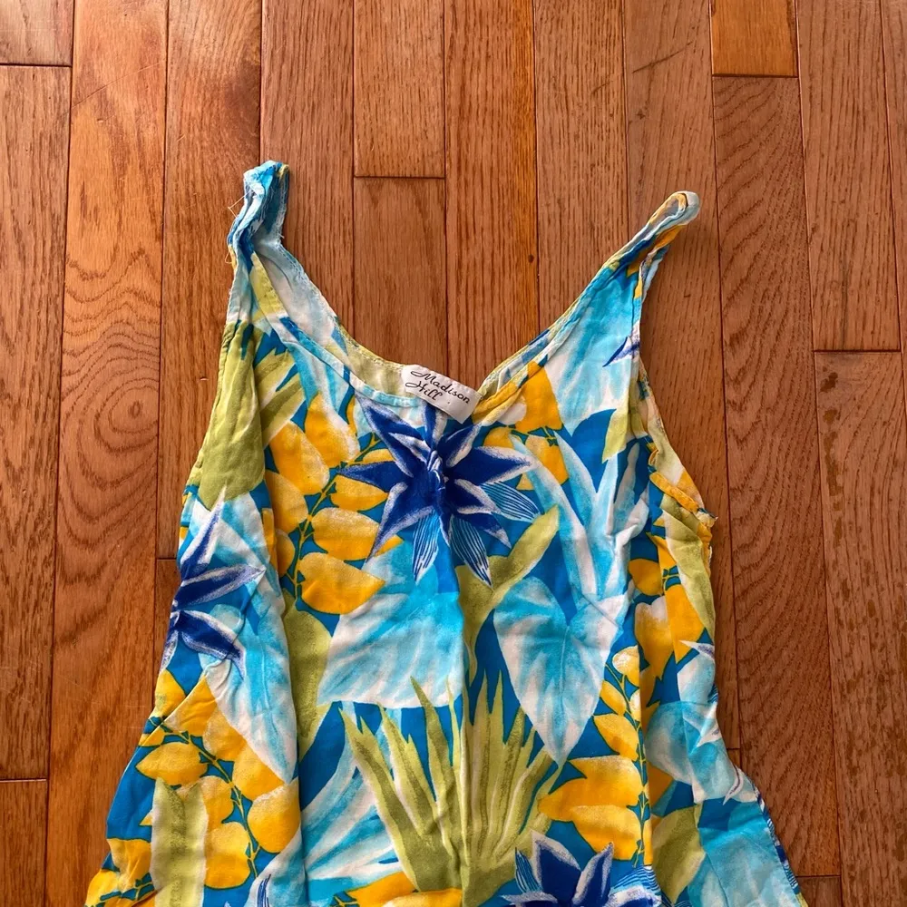 blue green yellow Hawaiian tropical vintage mini dress Size M - Image 2